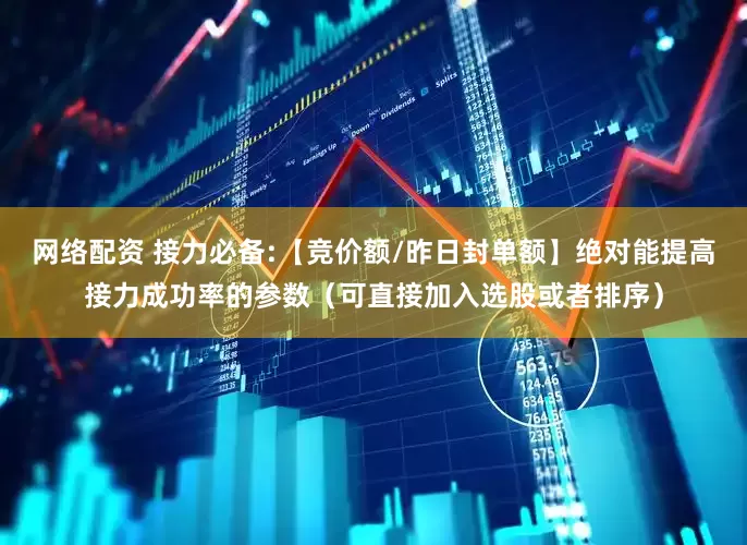 网络配资 接力必备:【竞价额/昨日封单额】绝对能提高接力成功率的参数（可直接加入选股或者排序）